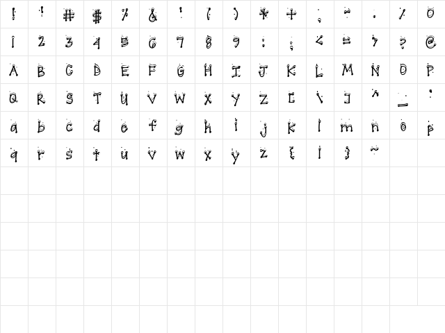 Scrap Snow Regular  glyph index