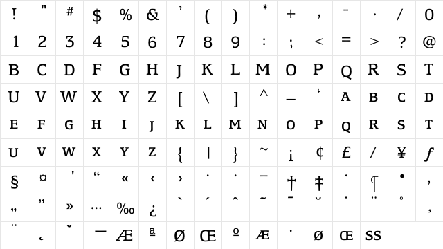 EquestrienneBookExpert Regular  glyph index