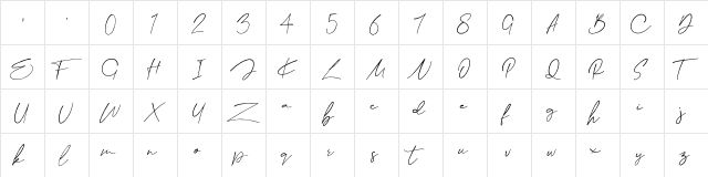 Collega Regular  glyph index