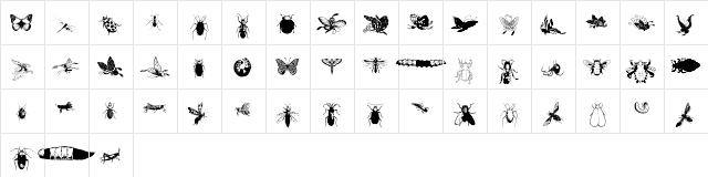 Insects1 Regular  glyph index