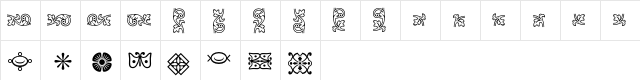 Clifford-Borders Regular  glyph index