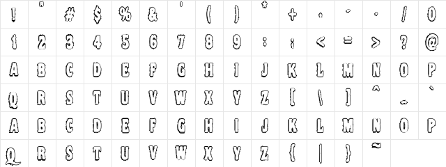 VTC NightOfTheDrippyDeadOuttie Outline  glyph index
