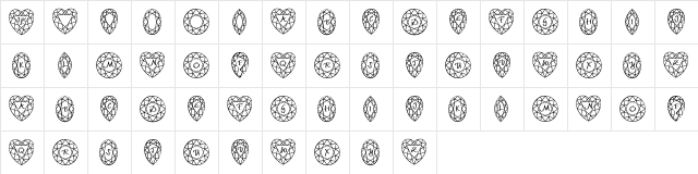 New Regular  glyph index