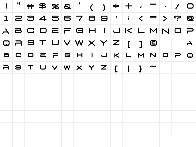 D3 Euronism Bold Regular  glyph index