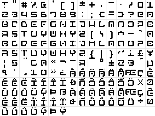 Ancient Venusian Regular  glyph index