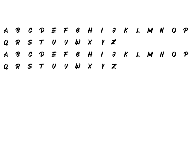 BIGGER SCAPE Demo Regular  glyph index