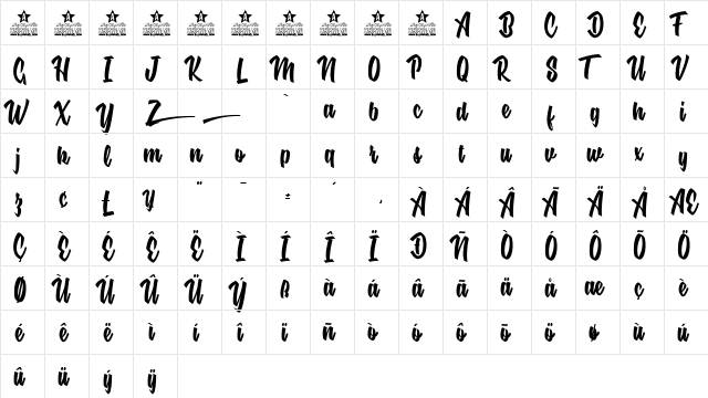 Nuclear Boots Personal Use Regular  glyph index