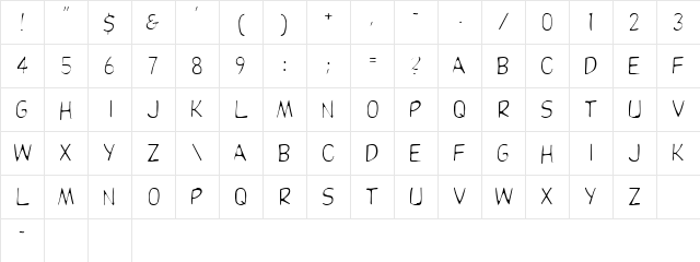 DupuyLight Regular  glyph index