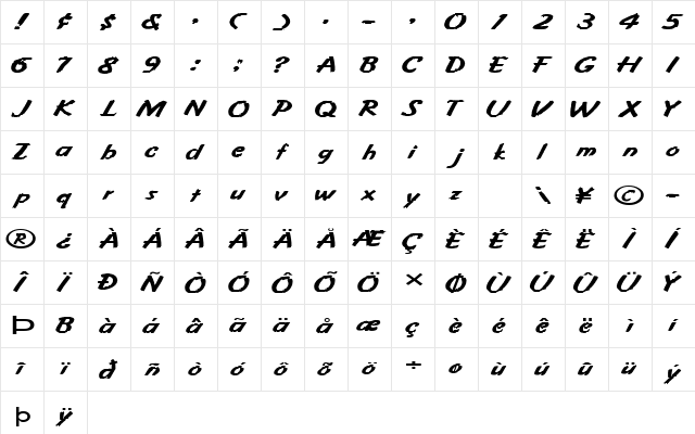 FZ HAND 4 EX Normal  glyph index