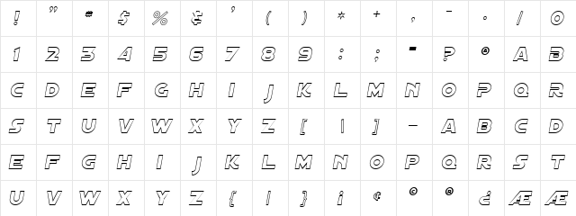 Distant Galaxy Outline Italic  glyph index