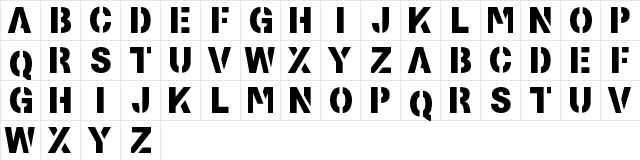 Lost Highway Regular  glyph index