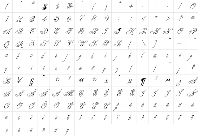 Campaign-Normal Regular  glyph index