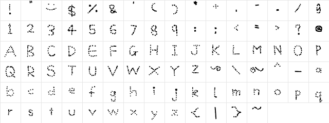 Dots to Write Regular  glyph index