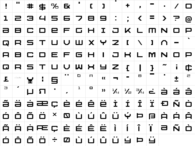 U.S.S. Dallas Light Light  glyph index