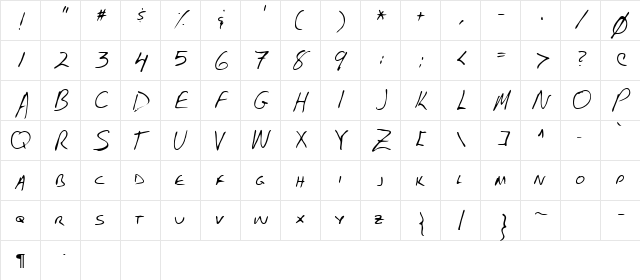 Bendix Regular  glyph index