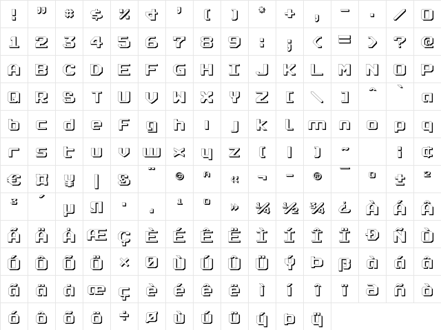 Realpolitik Shadow Shadow  glyph index