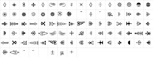 MCS PATTERN Regular  glyph index