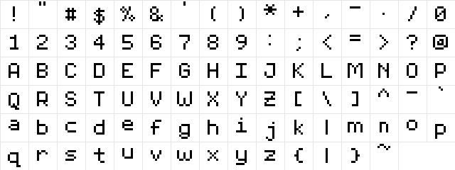 JumpNarrow Regular  glyph index