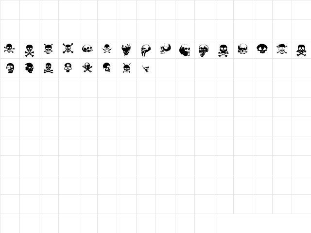 TotenKopf Regular  glyph index