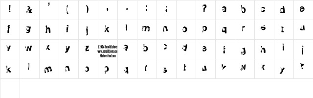 Smelvetica Regular  glyph index