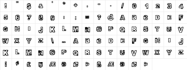Oomph Regular  glyph index