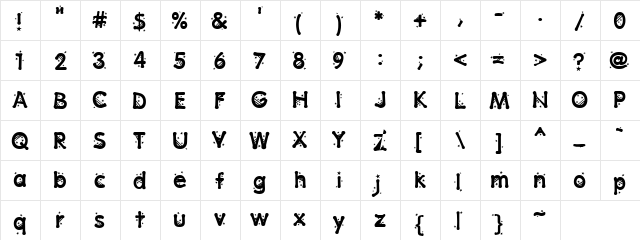 PC Bang Regular  glyph index