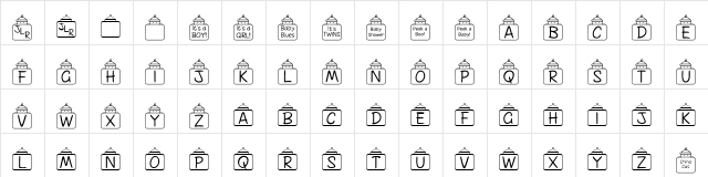 FL Peekababy! Regular  glyph index