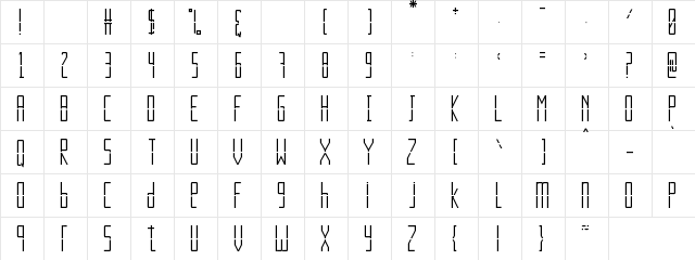 Fest Condensed Regular  glyph index