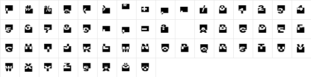 Black Box Regular  glyph index