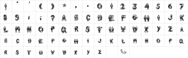Newlyn Regular  glyph index