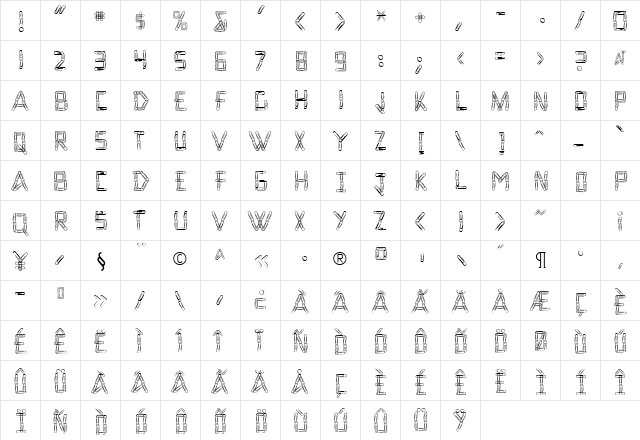 KlipJoint Regular  glyph index