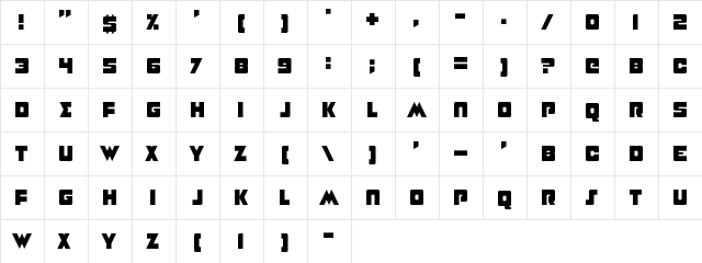 Happy Talk Regular  glyph index