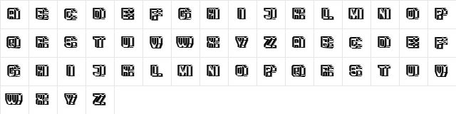 Complex Regular  glyph index