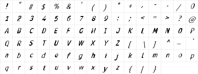 Saatino Tere Regular  glyph index