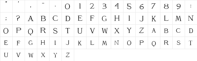 Chambord Regular  glyph index