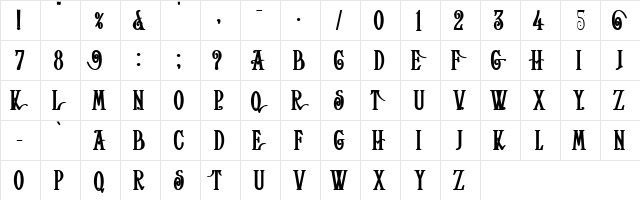Helena-Bold Bold  glyph index