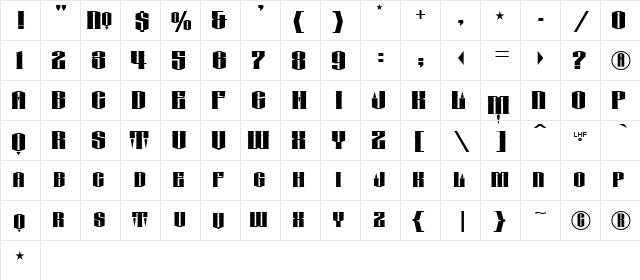 LHF Conclave ROUND wide Regular  glyph index