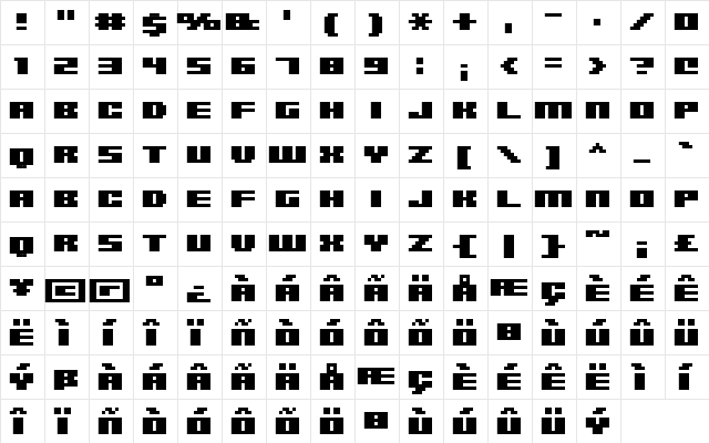 FFF Access Extended Regular  glyph index