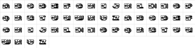 Hypno Thin Regular  glyph index