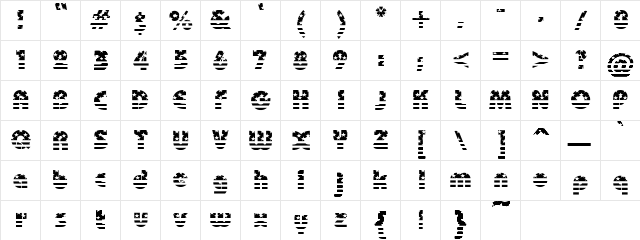 PC Spangled Regular  glyph index