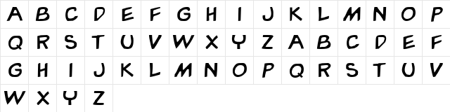 Garfield By ISIS Regular  glyph index