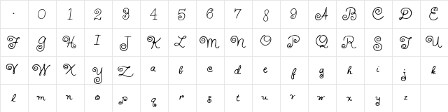 HFF Whirly Whorl Regular  glyph index