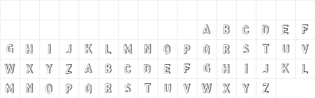 CF Three Dimensions Personal Regular  glyph index