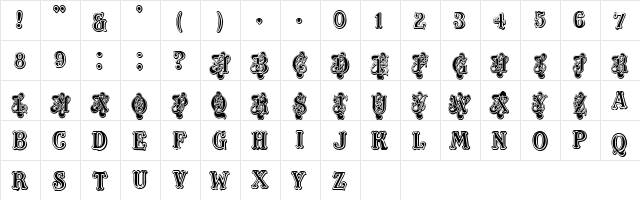 Masquerade Normal  glyph index