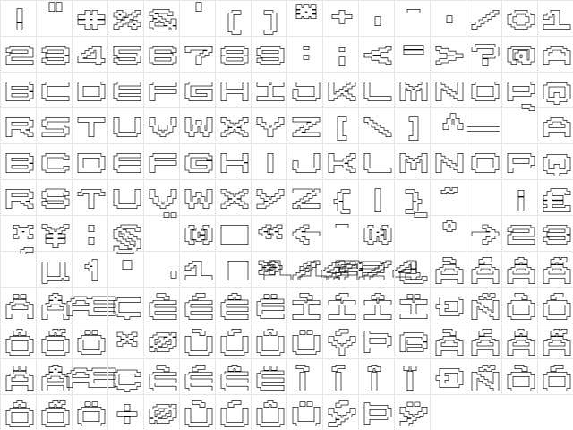 LomoWallOutline LT Std 55 Regular  glyph index