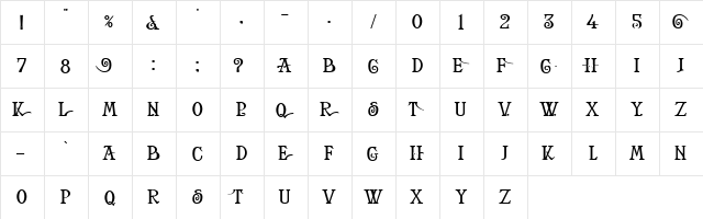 Helena-Squat Roman  glyph index