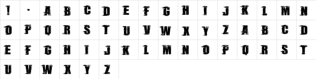 Rebel Scene_Demo Regular  glyph index