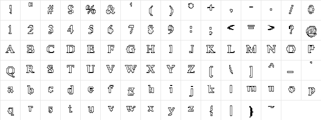 X51 Outline Regular  glyph index