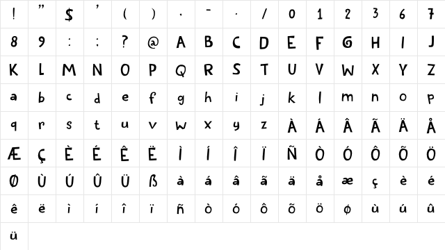 Redcurrant DEMO Regular  glyph index