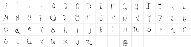 Temple Regular  glyph index